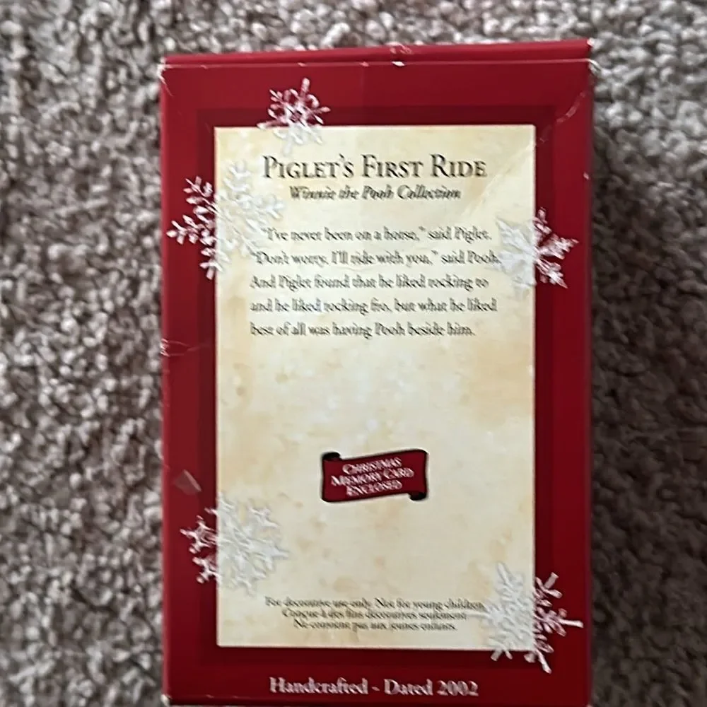 Hallmark Keepsake Ornament: 2002 Piglet’s First Ride!